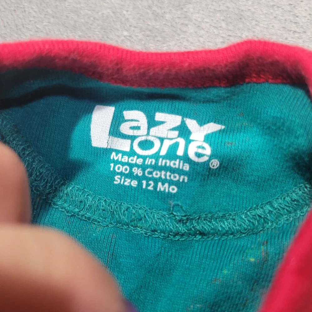 Lazy One Pajamas Unisex Teal Fa La La Llama Christmas Holiday Cotton‎ Sleeper